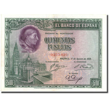 Billet, Espagne, 500 Pesetas, 1928, 1928-08-15, KM:77a, SUP