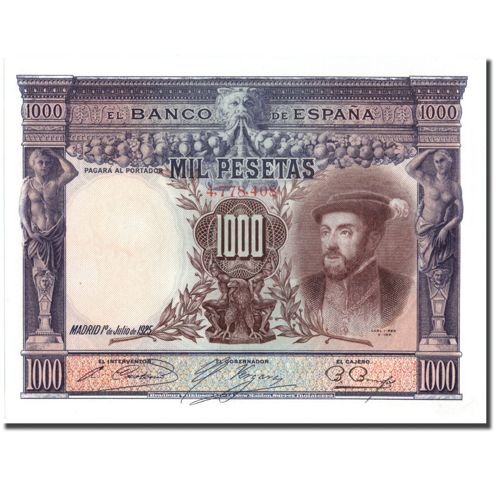 Geldschein, Spanien, 1000 Pesetas, 1925, 1925-07-01, KM:70c, graded, PMG