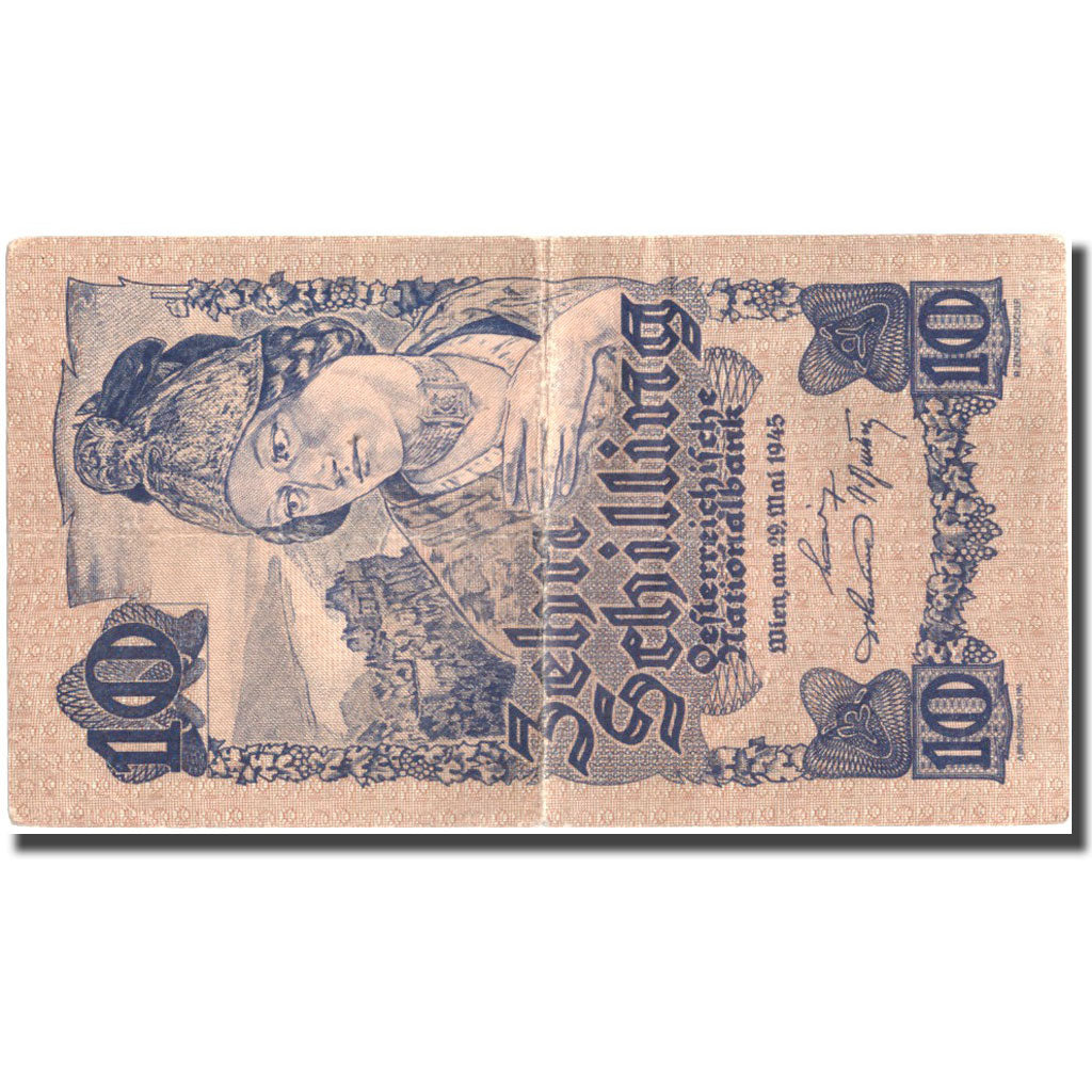 Geldschein, Österreich, 10 Schilling, 1945, 1945-05-29, KM:114, S+