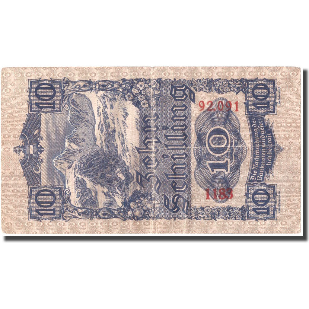 Geldschein, Österreich, 10 Schilling, 1945, 1945-05-29, KM:114, S+