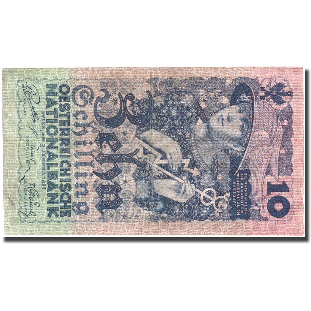 Banknote, Austria, 10 Schilling, 1927, 1927-01-03, KM:94, VF(20-25)