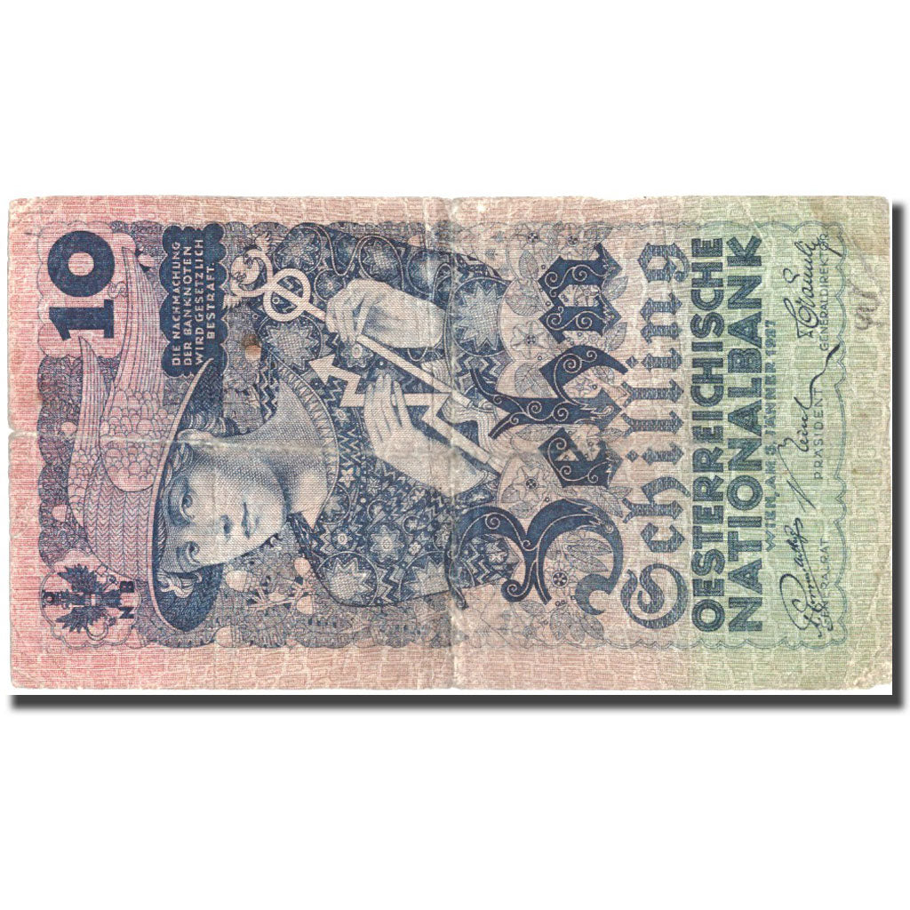 Banknote, Austria, 10 Schilling, 1927, 1927-01-03, KM:94, VF(20-25)