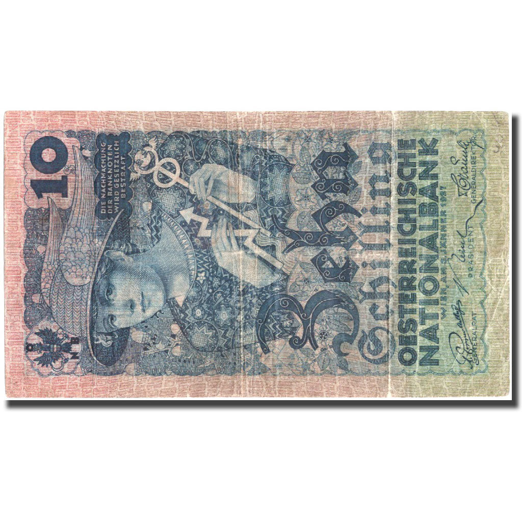 Banknote, Austria, 10 Schilling, 1927, 1927-01-03, KM:94, VF(20-25)
