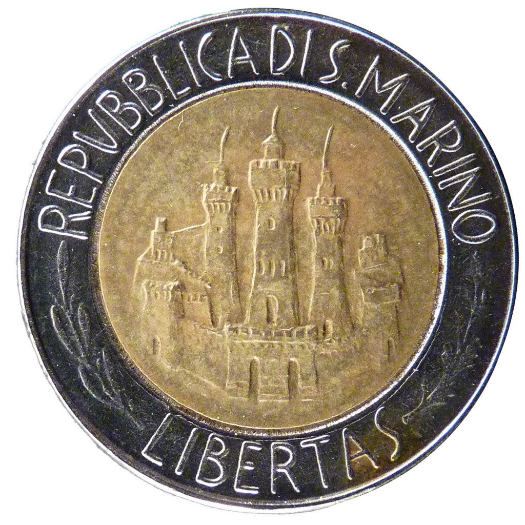 San Marino, 500 Lire, 1984, KM #167, AU(55-58), Aluminium-Bronze and Nickel,...