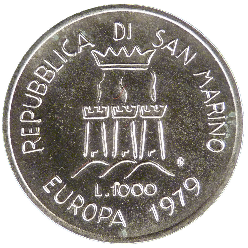 San Marino, 1000 Lire, 1979, KM #98, MS(60-62), Silver, 31.4, 14.60