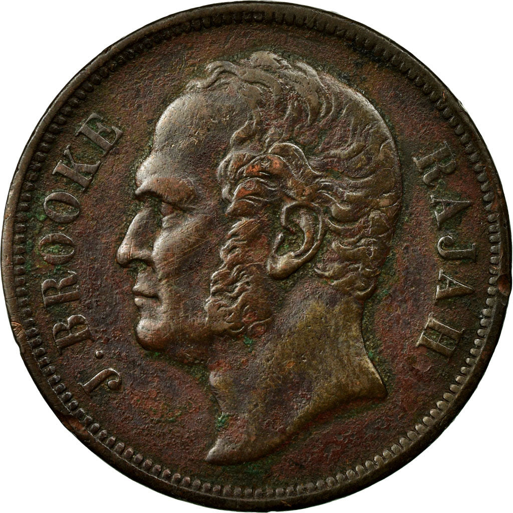 Munten, Sarawak, James Brooke, Cent, 1863, FR+, Koper, KM:3