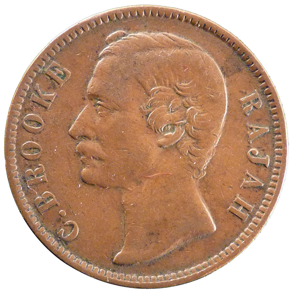 Sarawak, Cent, 1870, Heaton, KM #6, EF(40-45), Bronze, 9.40