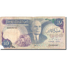Banknote, Tunisia, 10 Dinars, 1983, 1983-11-03, KM:80, VG(8-10)