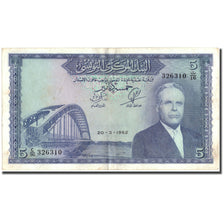 Banknote, Tunisia, 5 Dinars, 1962, 1962-03-20, KM:61, EF(40-45)