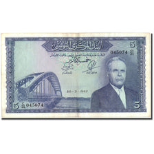 Banknote, Tunisia, 5 Dinars, 1962, 1962-03-20, KM:61, EF(40-45)