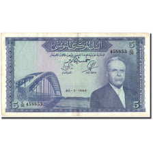 Banknote, Tunisia, 5 Dinars, 1962, 1962-03-20, KM:61, EF(40-45)