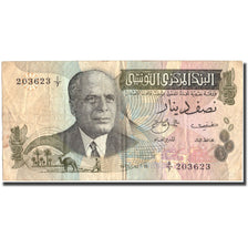 Billet, Tunisie, 1/2 Dinar, 1973, 1973-10-15, KM:69a, TB