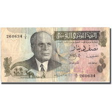 Banknote, Tunisia, 1/2 Dinar, 1973, 1973-10-15, KM:69a, VF(20-25)