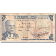 Biljet, Tunisië, 1/2 Dinar, 1965, 1965-06-01, KM:62a, B+