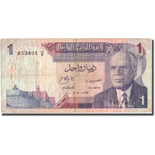 Billet, Tunisie, 1 Dinar, 1972, 1972-08-03, KM:67a, B+