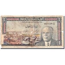 Banknote, Tunisia, 1 Dinar, 1965, 1965-06-01, KM:63a, VG(8-10)