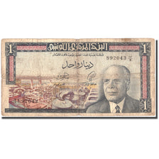 Geldschein, Tunesien, 1 Dinar, 1965, 1965-06-01, KM:63a, S
