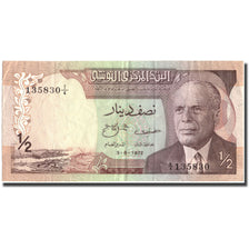 Banknote, Tunisia, 1/2 Dinar, 1972, 1972-08-03, KM:66a, EF(40-45)