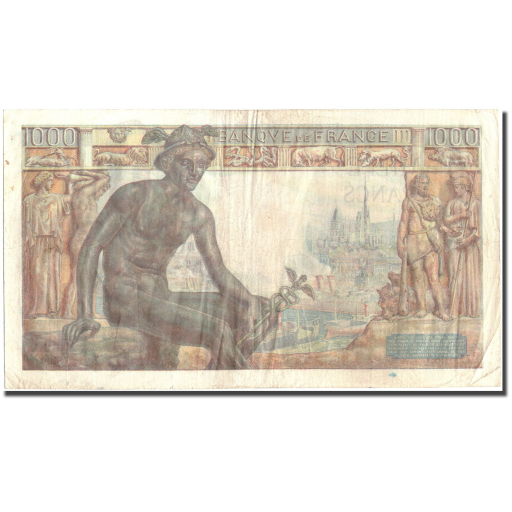 France, 1000 Francs, 1 000 F 1942-1943 ''Déesse Déméter'', 1943, 1943-04-08
