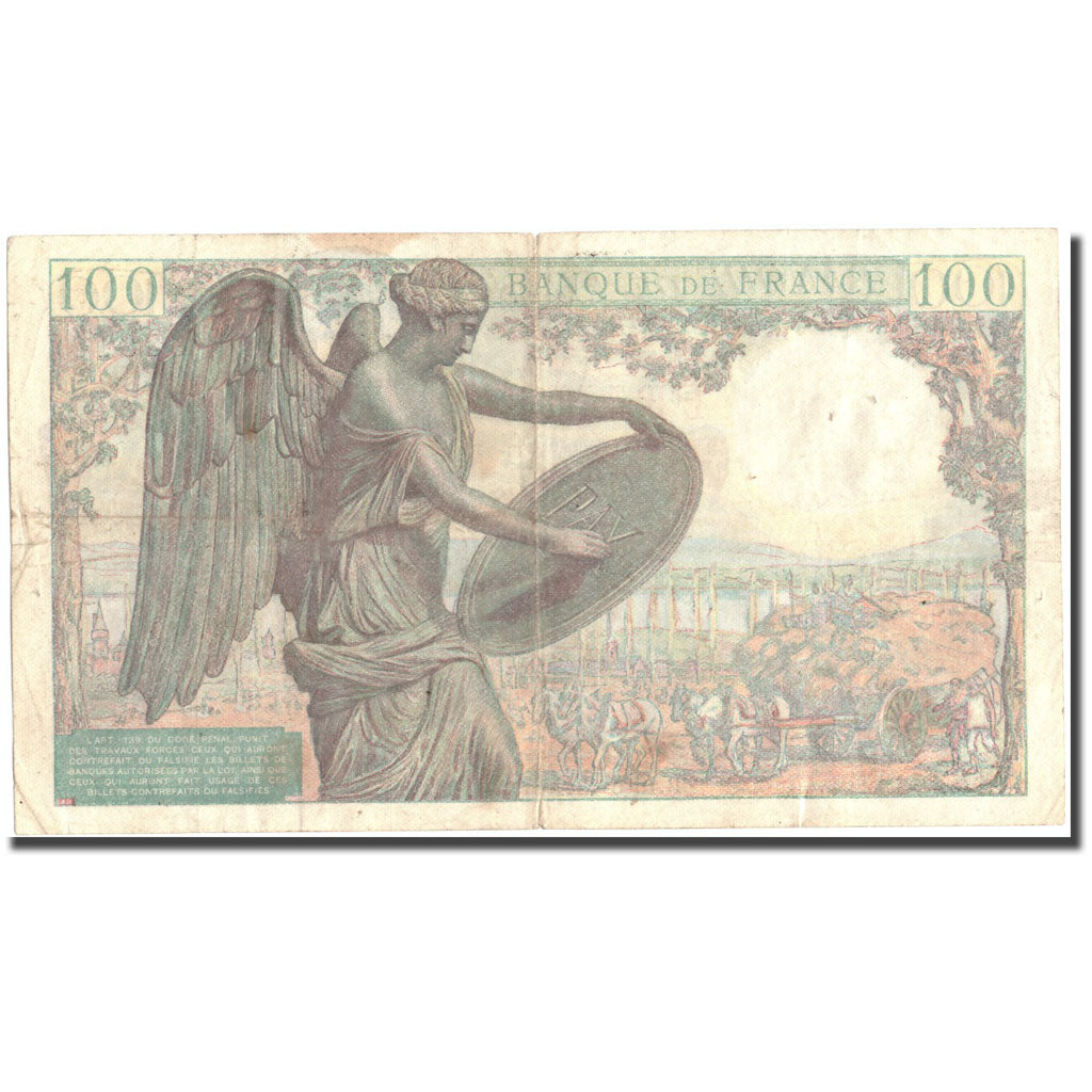 France, 100 Francs, 100 F 1942-1944 ''Descartes'', 1942, 1942-05-15, VF(30-35)