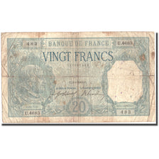 France, 20 Francs, 20 F 1916-1919 ''Bayard'', 1918, 1918-06-03, B+