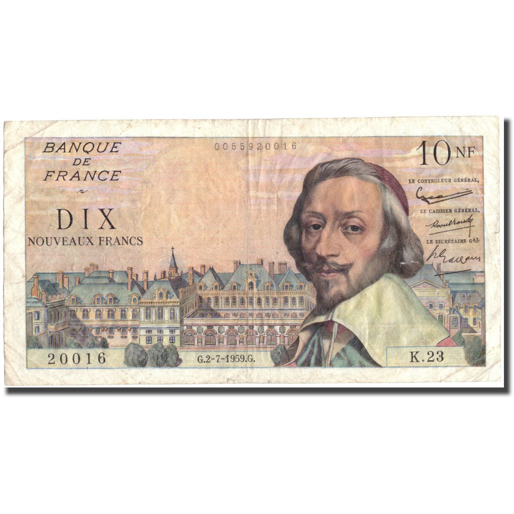 Frankreich, 10 Nouveaux Francs, 10 NF 1959-1963 ''Richelieu'', 1959, 1959-07-02