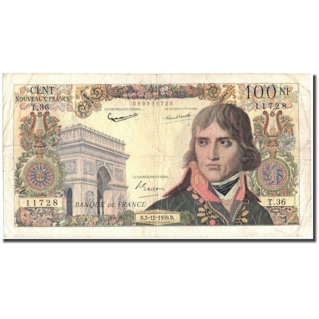 France, 100 Nouveaux Francs, 100 NF 1959-1964 ''Bonaparte'', 1959, 1959-12-03
