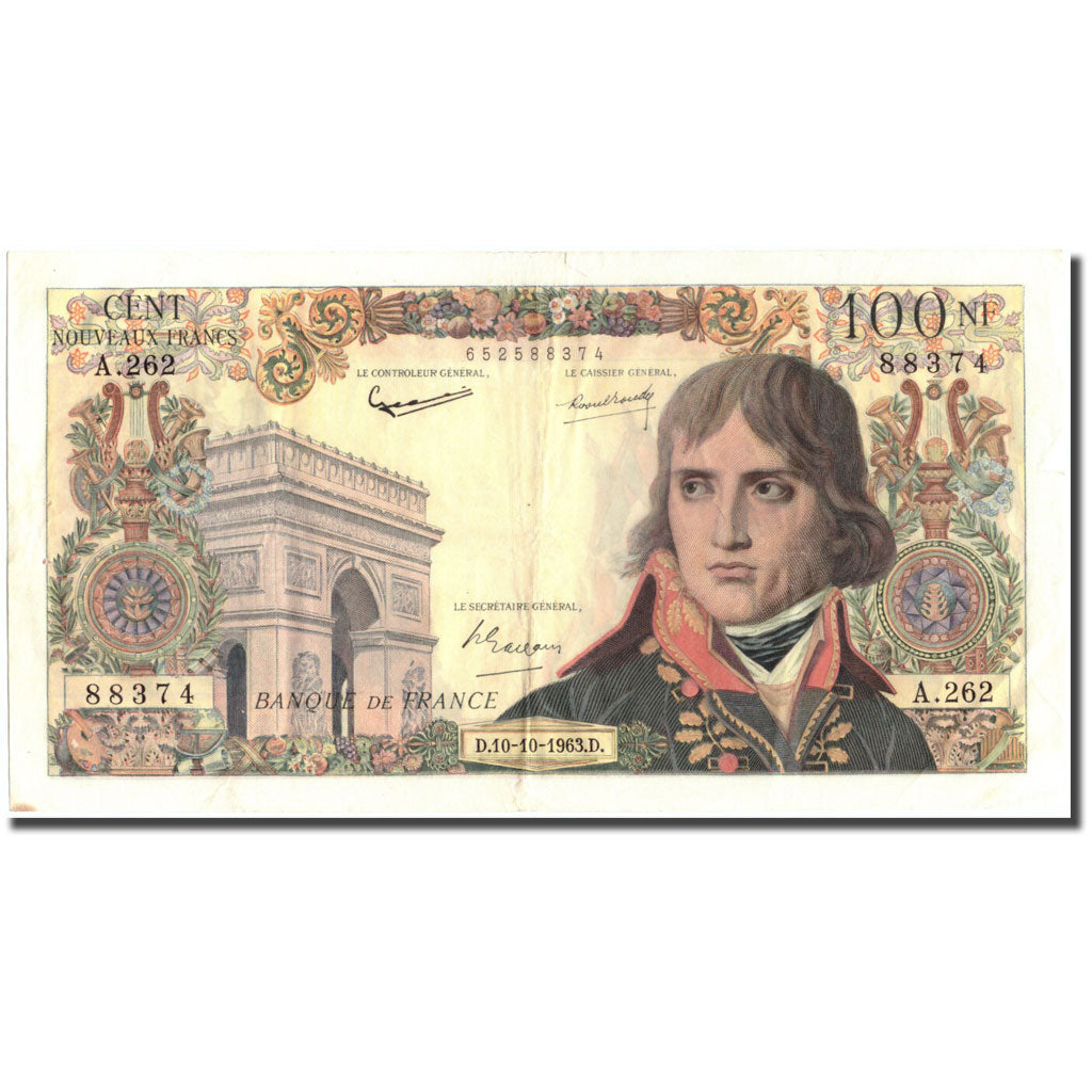 France, 100 Nouveaux Francs, 100 NF 1959-1964 ''Bonaparte'', 1963, 1963-10-10