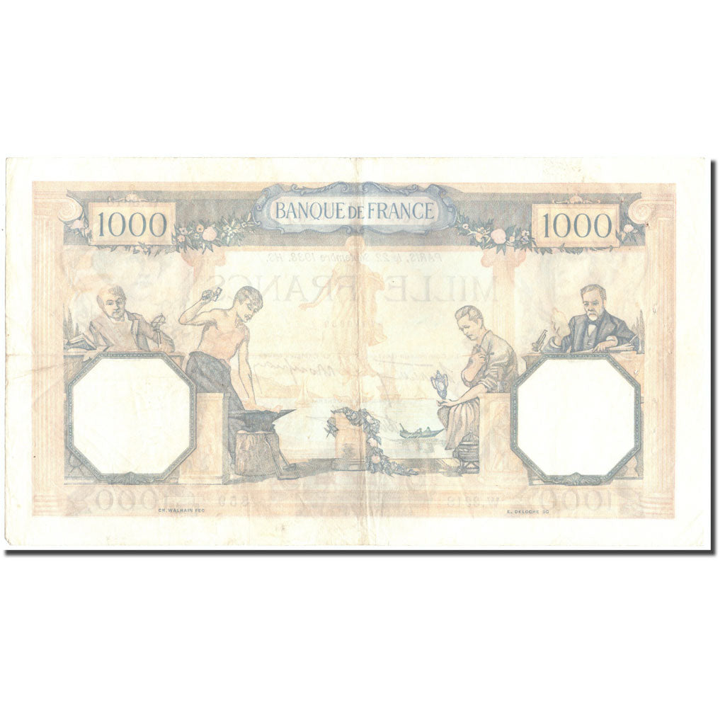 Frankreich, 1000 Francs, 1 000 F 1927-1940 ''Cérès et Mercure'', 1938