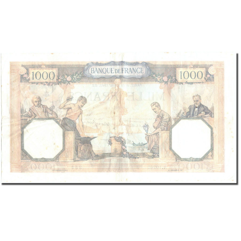 Francia, 1000 Francs, 1 000 F 1927-1940 ''Cérès et Mercure'', 1940
