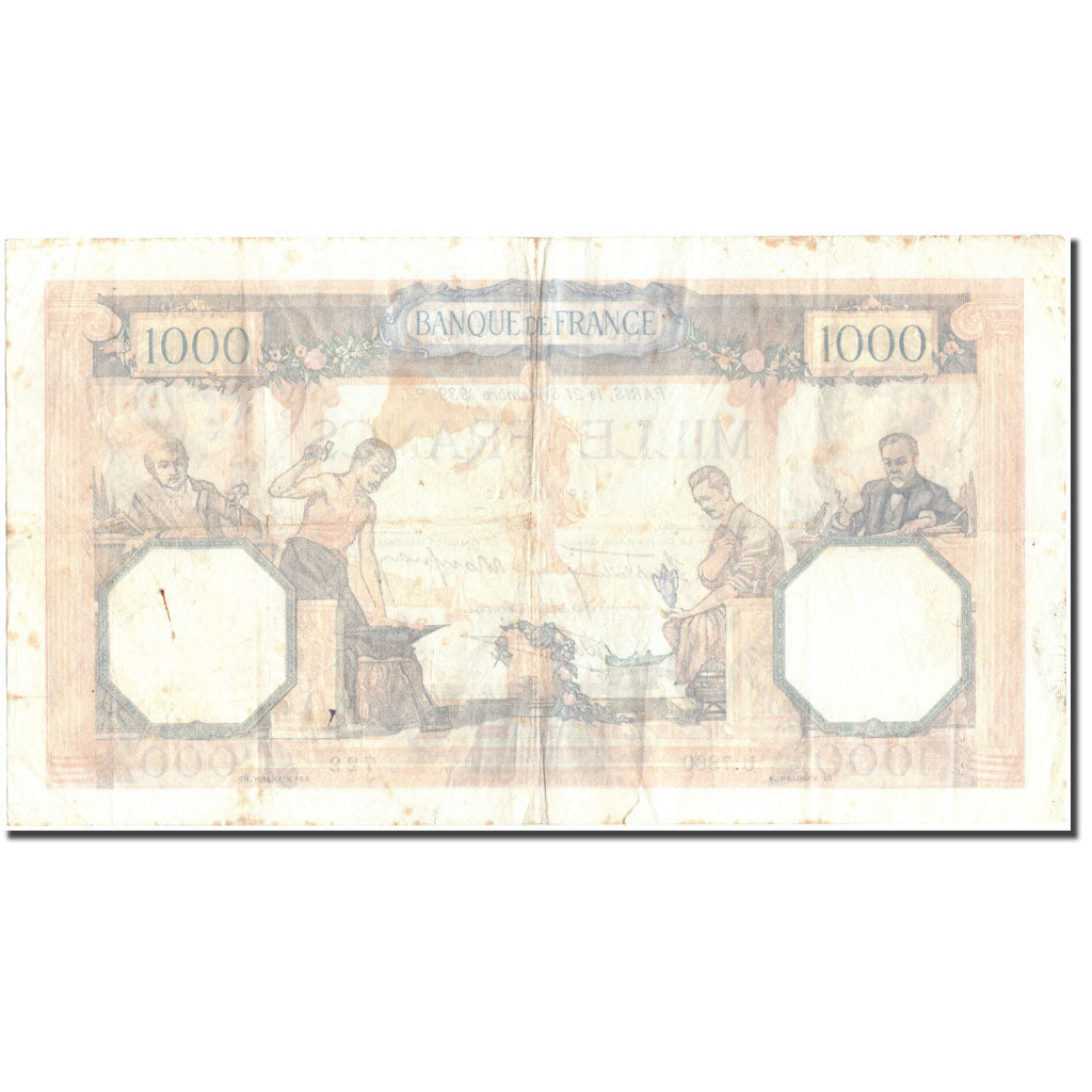 France, 1000 Francs, 1 000 F 1927-1940 ''Cérès et Mercure'', 1939, 1939-09-21