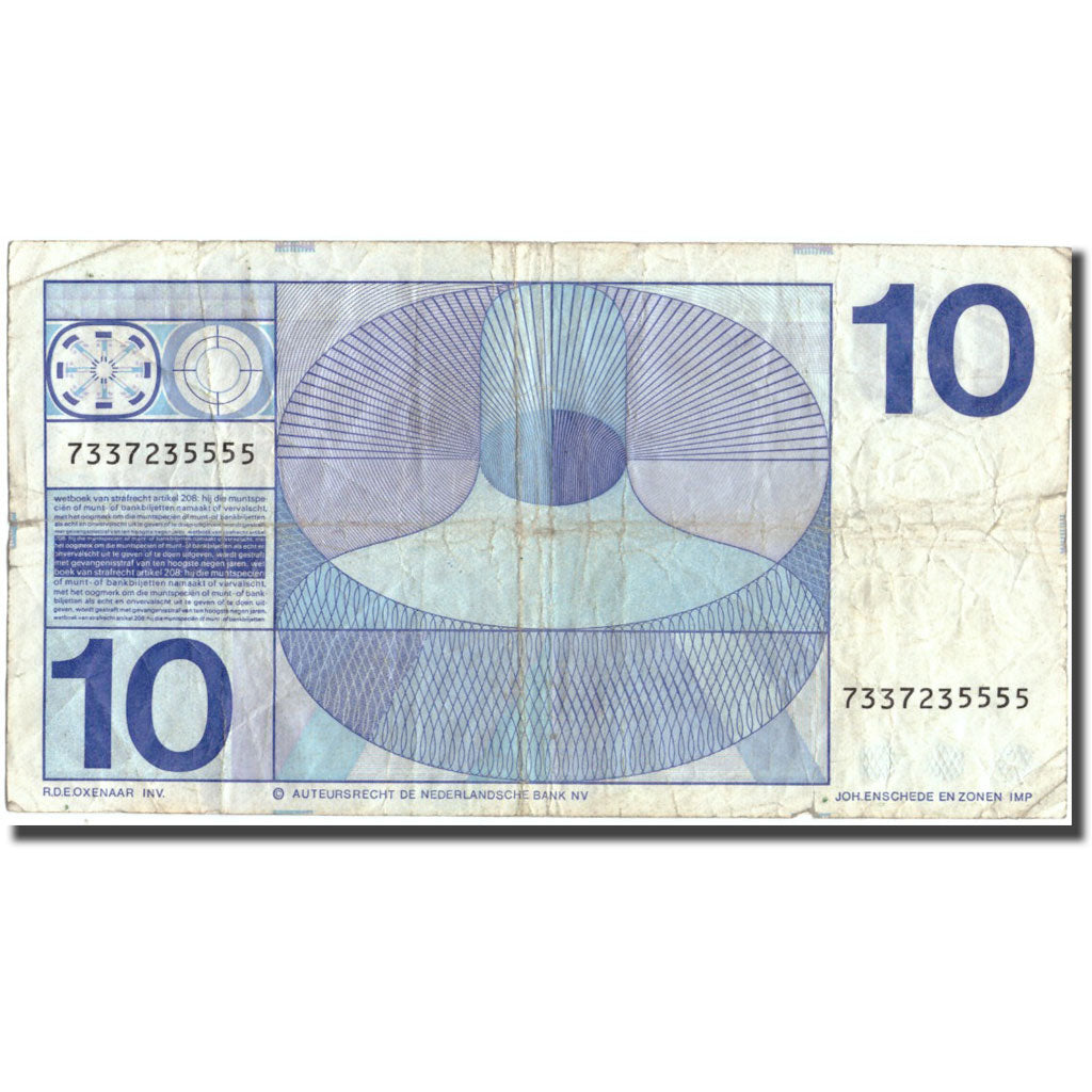Geldschein, Niederlande, 10 Gulden, 1968, 1968, KM:91a, S+