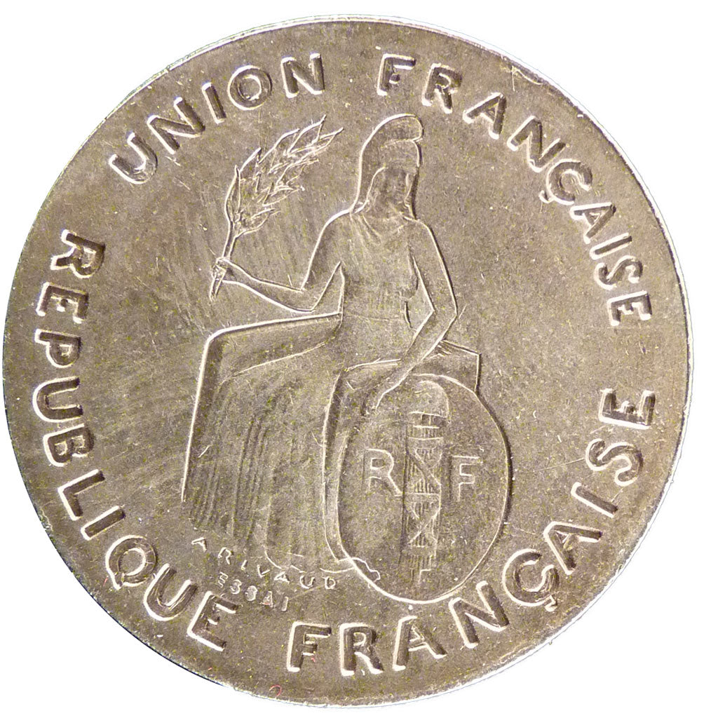 New Caledonia, 2 Francs, 1948, AU(55-58), Nickel-Bronze, Lecompte #29, 10.00