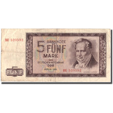 Banknote, Germany - Democratic Republic, 5 Mark, 1964, 1964, KM:22a, VF(20-25)
