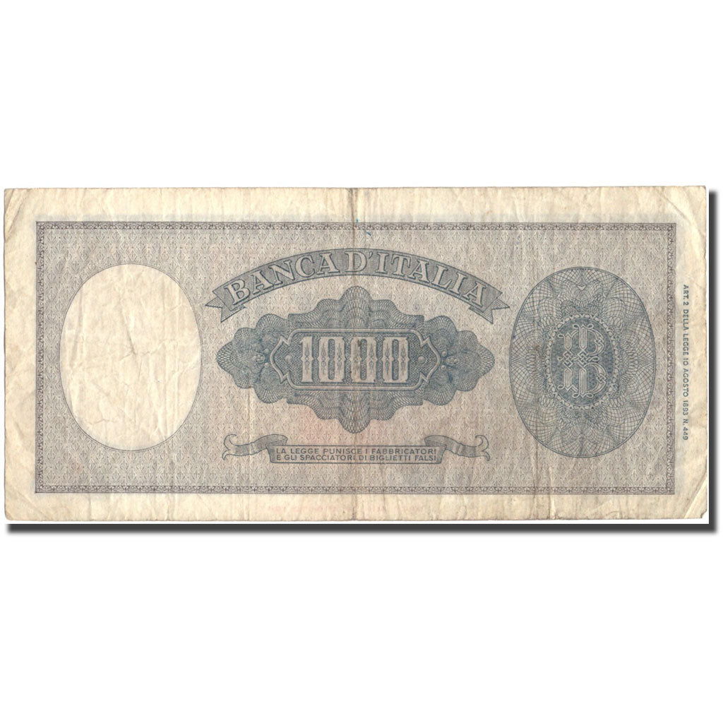 Banknote, Italy, 1000 Lire, 1947, 1947-08-14, KM:83, VF(20-25)