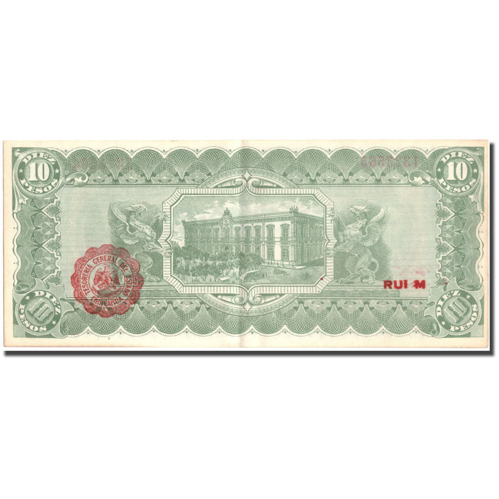 Banknote, Mexico - Revolutionary, 10 Pesos, 1915, 1915-06, KM:S534b, AU(55-58)