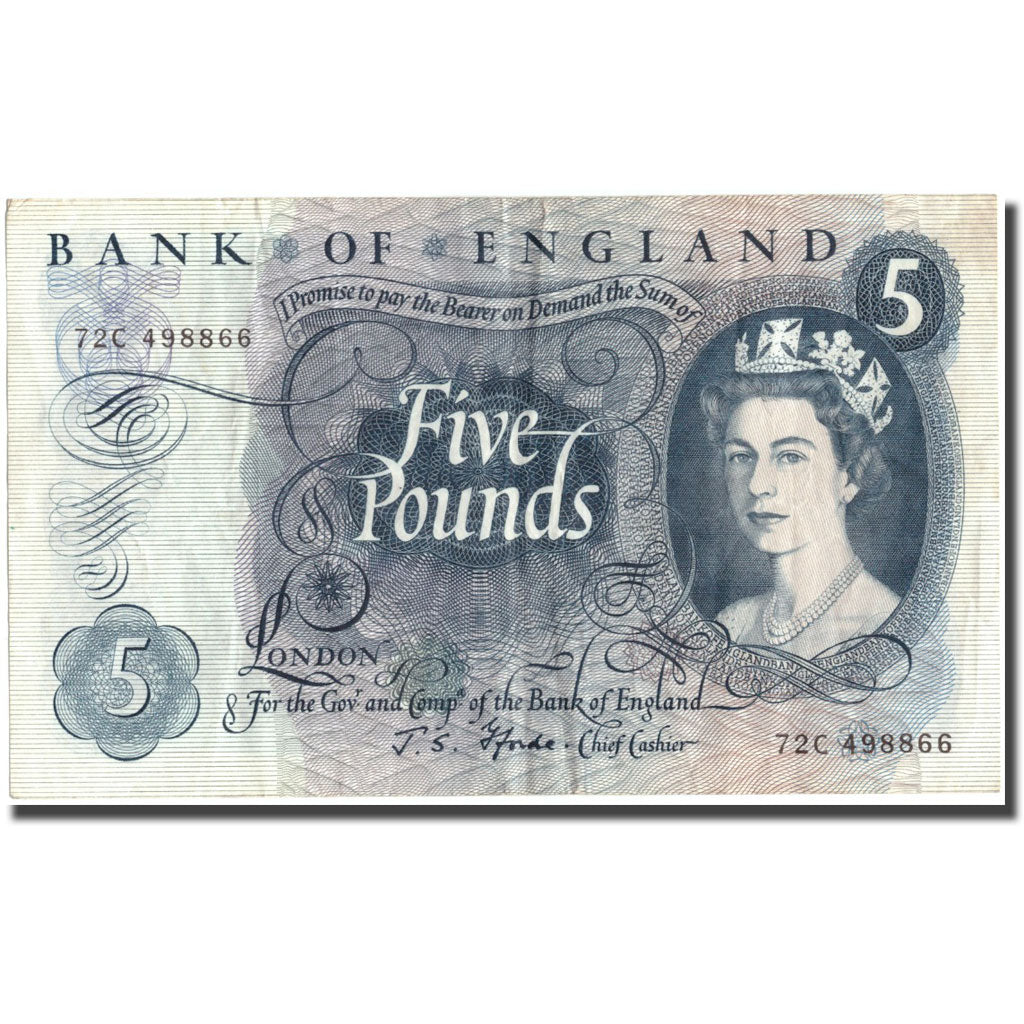 Banknote, Great Britain, 5 Pounds, Undated (1963-71), KM:375b, VF(30-35)