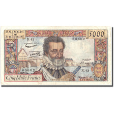 France, 5000 Francs, 5 000 F 1957-1958 ''Henri IV'', 1958, 1958-01-02, TTB