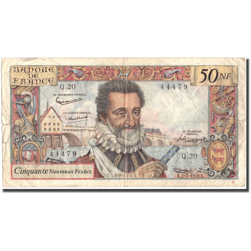 Francia, 50 Nouveaux Francs, 50 NF 1959-1961 ''Henri IV'', 1959, 1959-07-02, MB