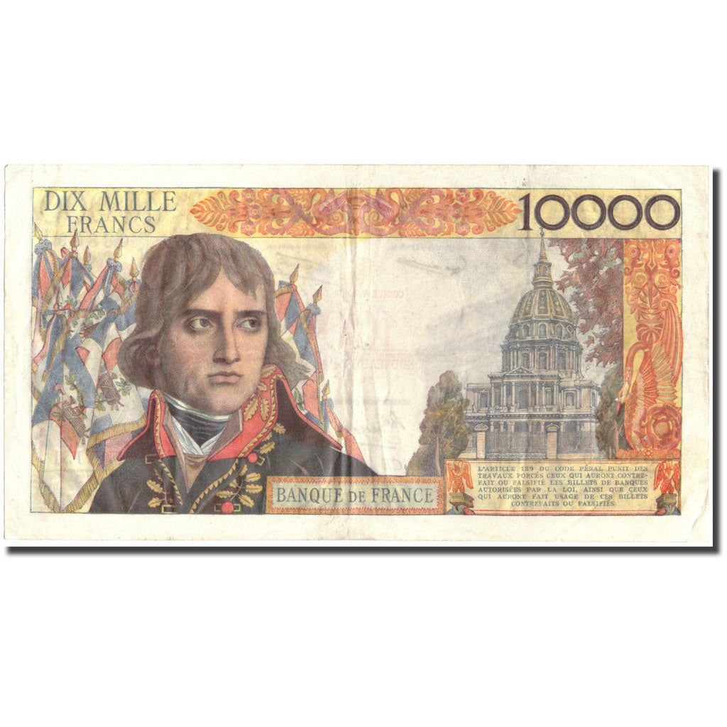 Frankrijk, 100 Nouveaux Francs on 10,000 Francs, 1955-1959 Overprinted with