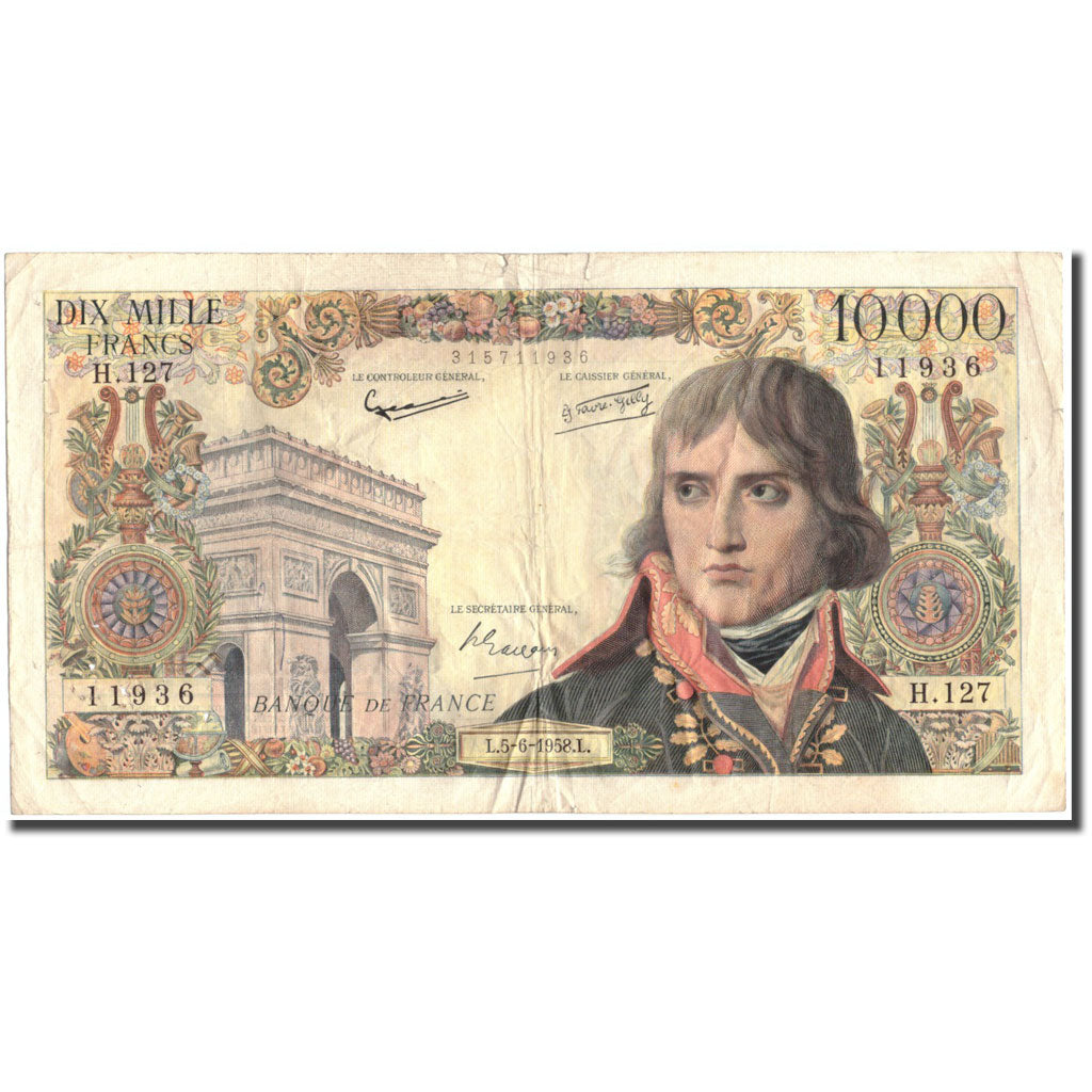 Frankreich, 10,000 Francs, 10 000 F 1955-1958 ''Bonaparte'', 1958, 1958-06-05