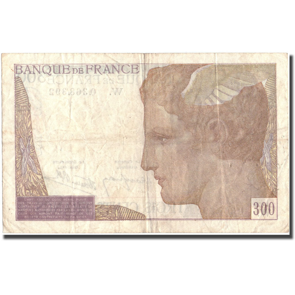 France, 300 Francs, 300 F 1938-1939, 1938, 1938-11-24, VF(30-35), Fayette:29.2