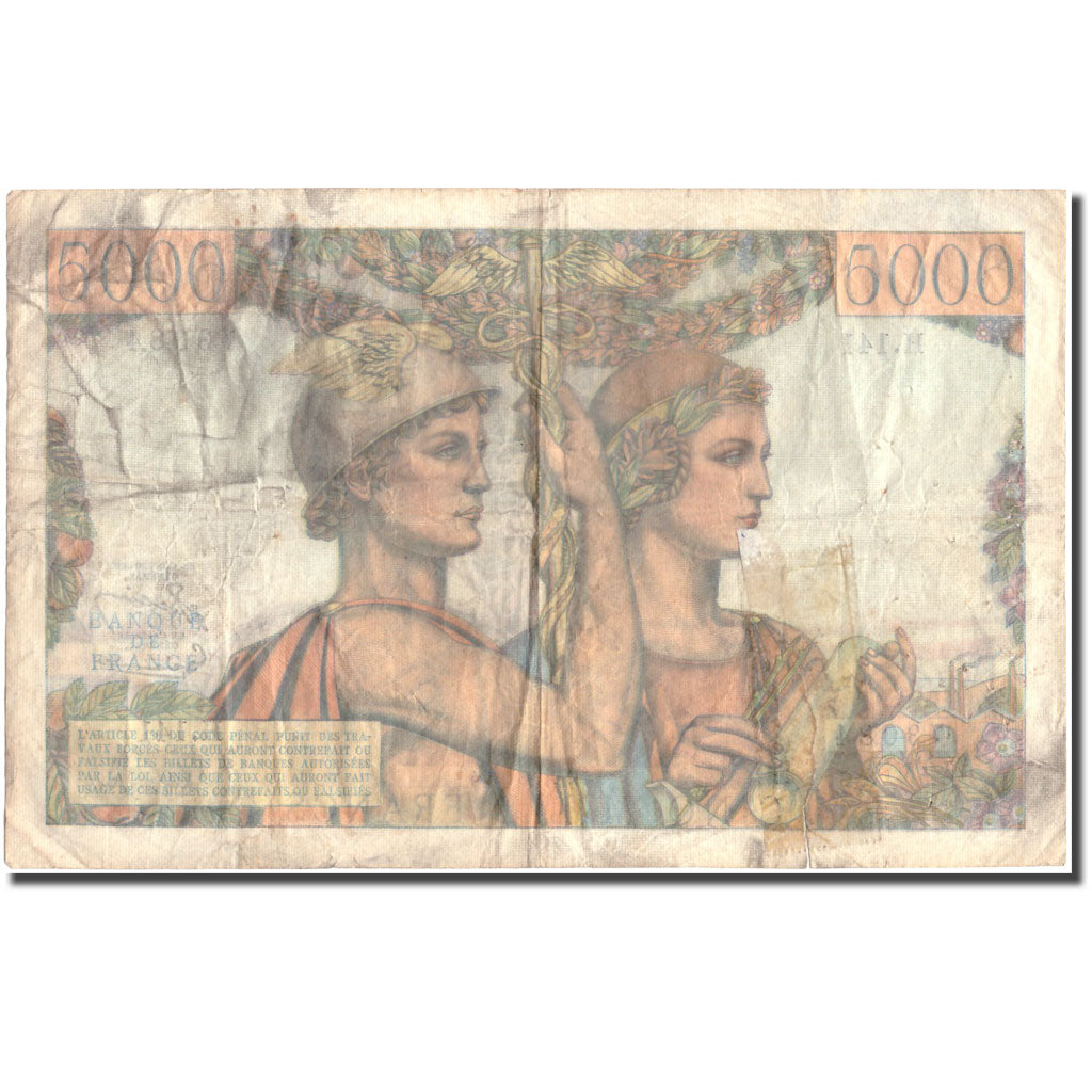 France, 5000 Francs, 5 000 F 1949-1957 ''Terre et Mer'', 1953, 1953-12-03