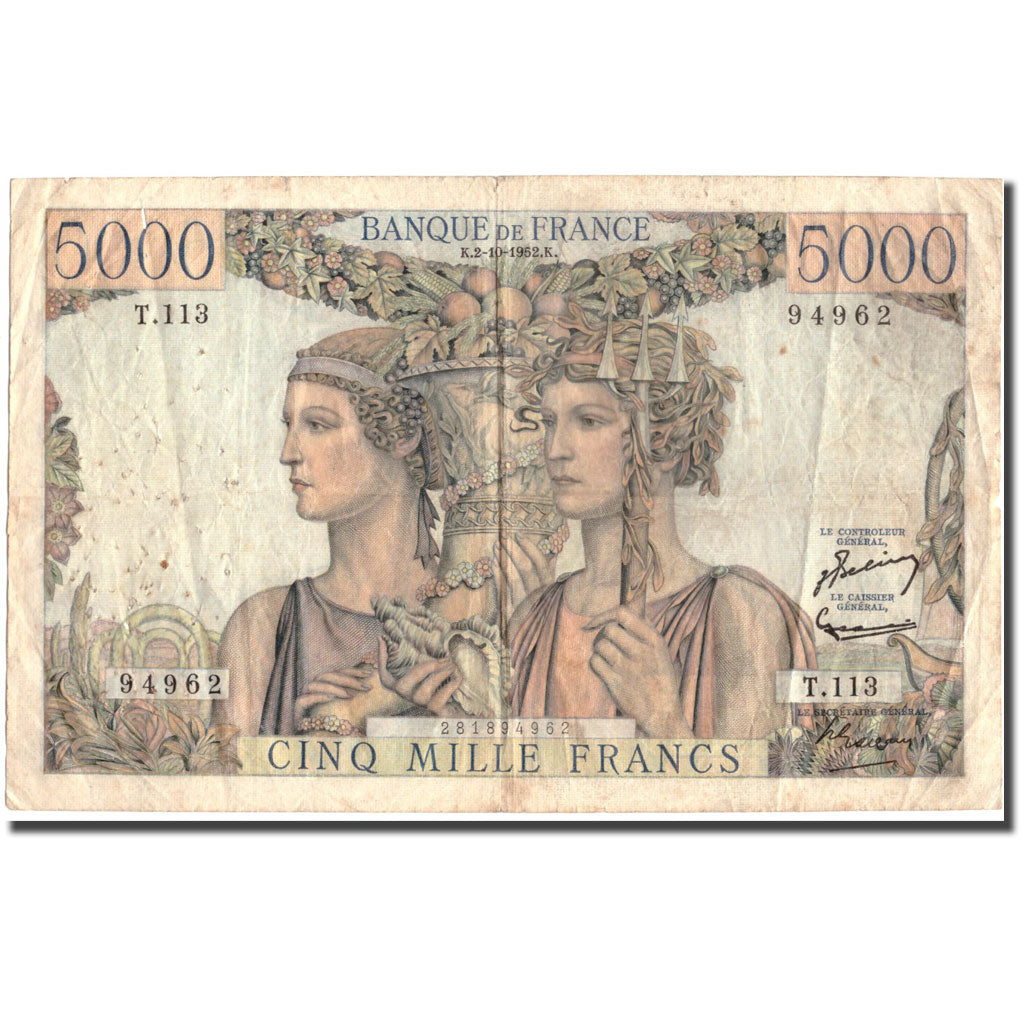 Frankreich, 5000 Francs, 5 000 F 1949-1957 ''Terre et Mer'', 1952, 1952-10-02