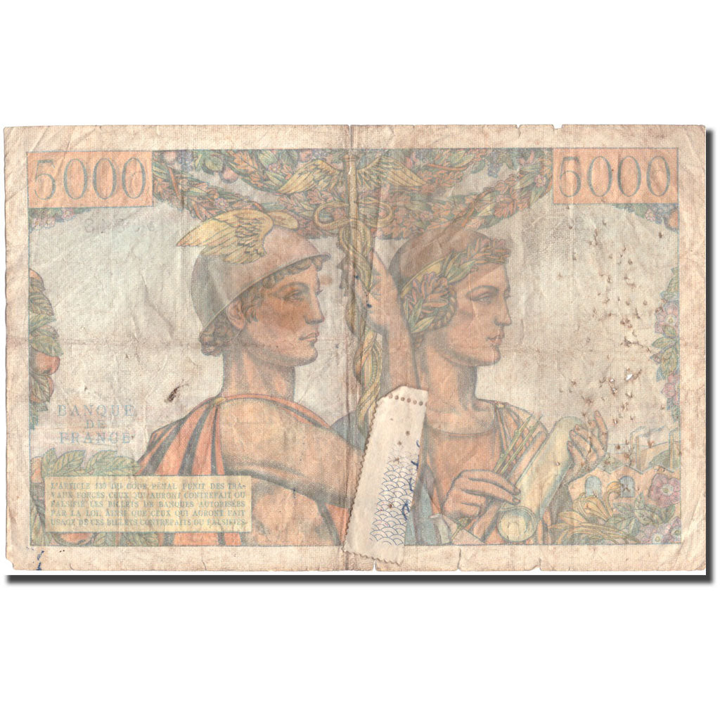 Francia, 5000 Francs, 5 000 F 1949-1957 ''Terre et Mer'', 1951, 1951-08-16, B+