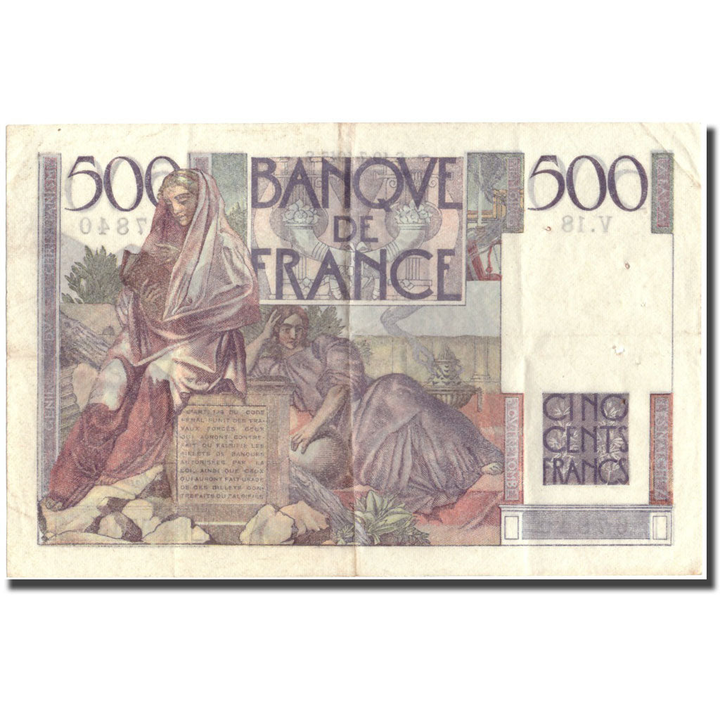 France, 500 Francs, 500 F 1945-1953 ''Chateaubriand'', 1945, 1945-07-19