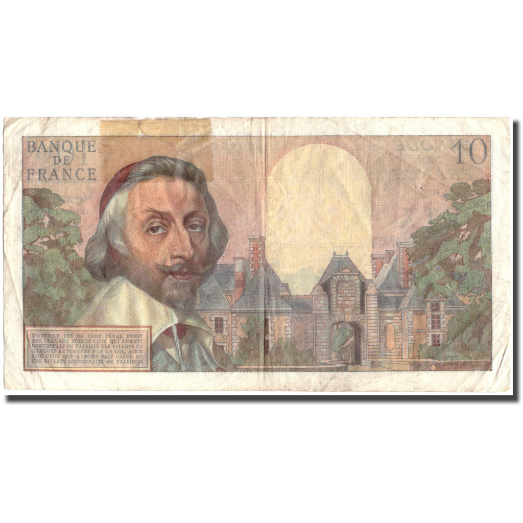 Francja, 10 Nouveaux Francs, Richelieu, 1961, 1961-02-02, VF(20-25)