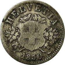 Coin, Switzerland, 20 Rappen, 1850, Strasbourg, VF(20-25), Billon, KM:7