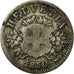 Moneta, Szwajcaria, 20 Rappen, 1850, Strasbourg, VF(20-25), Bilon, KM:7