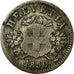 Coin, Switzerland, 20 Rappen, 1850, Strasbourg, VF(20-25), Billon, KM:7